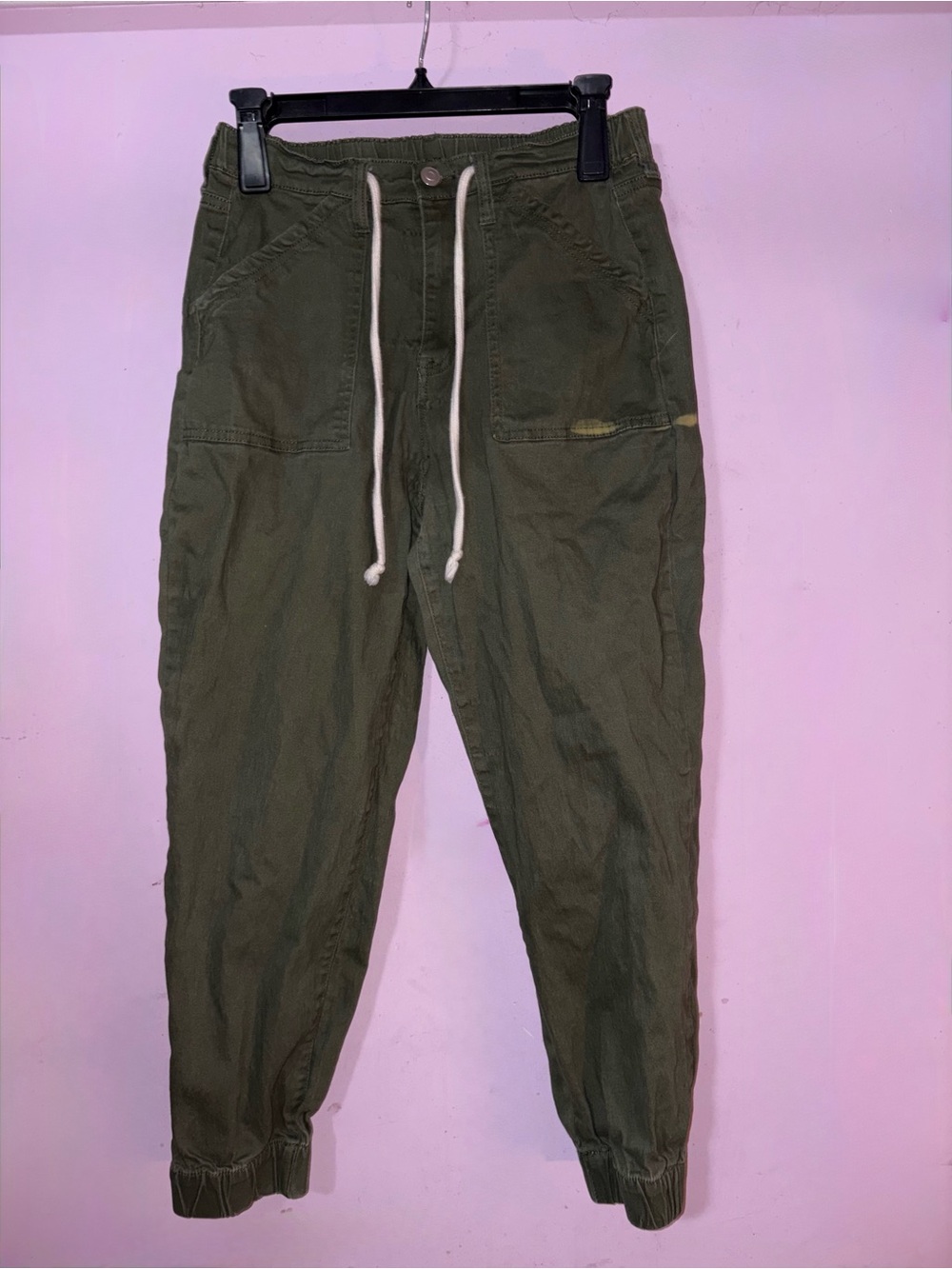 No Boundaries Olive Green Drawstring Joggers